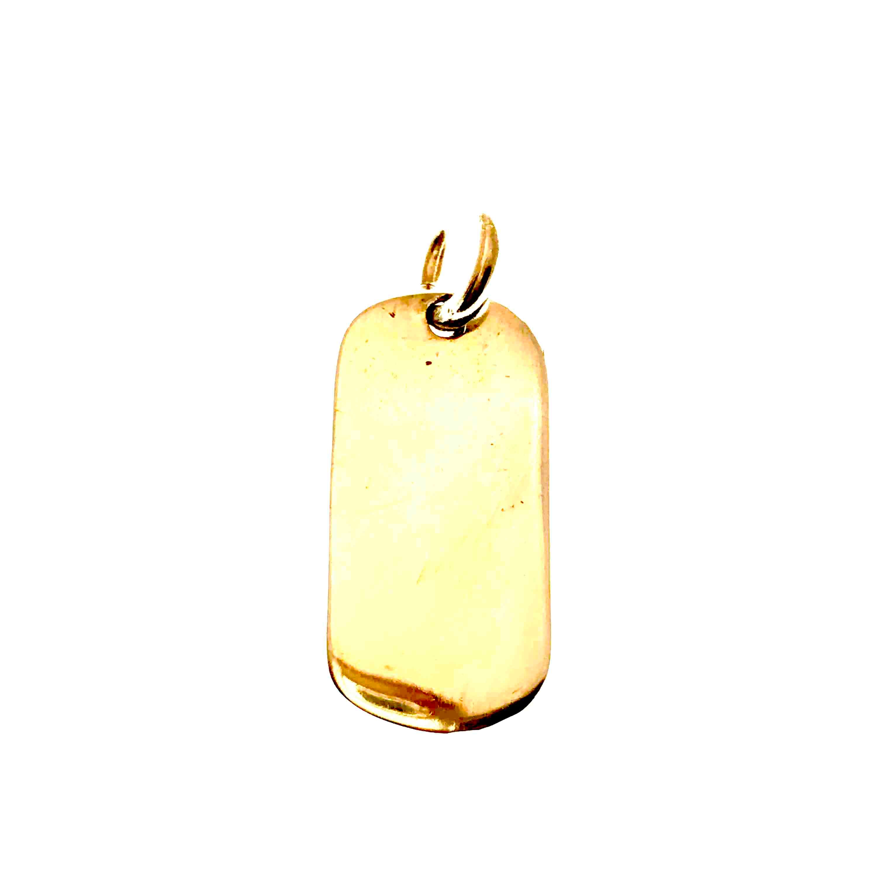 little gold dog tag