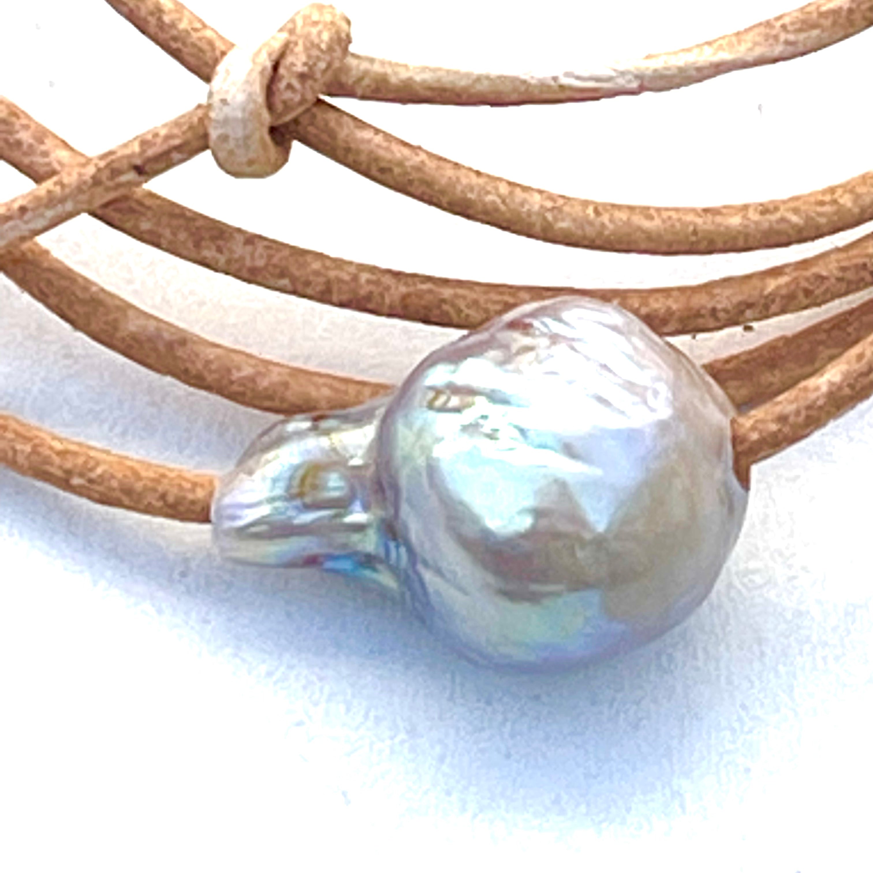 light gray opal baroque pearl necklace