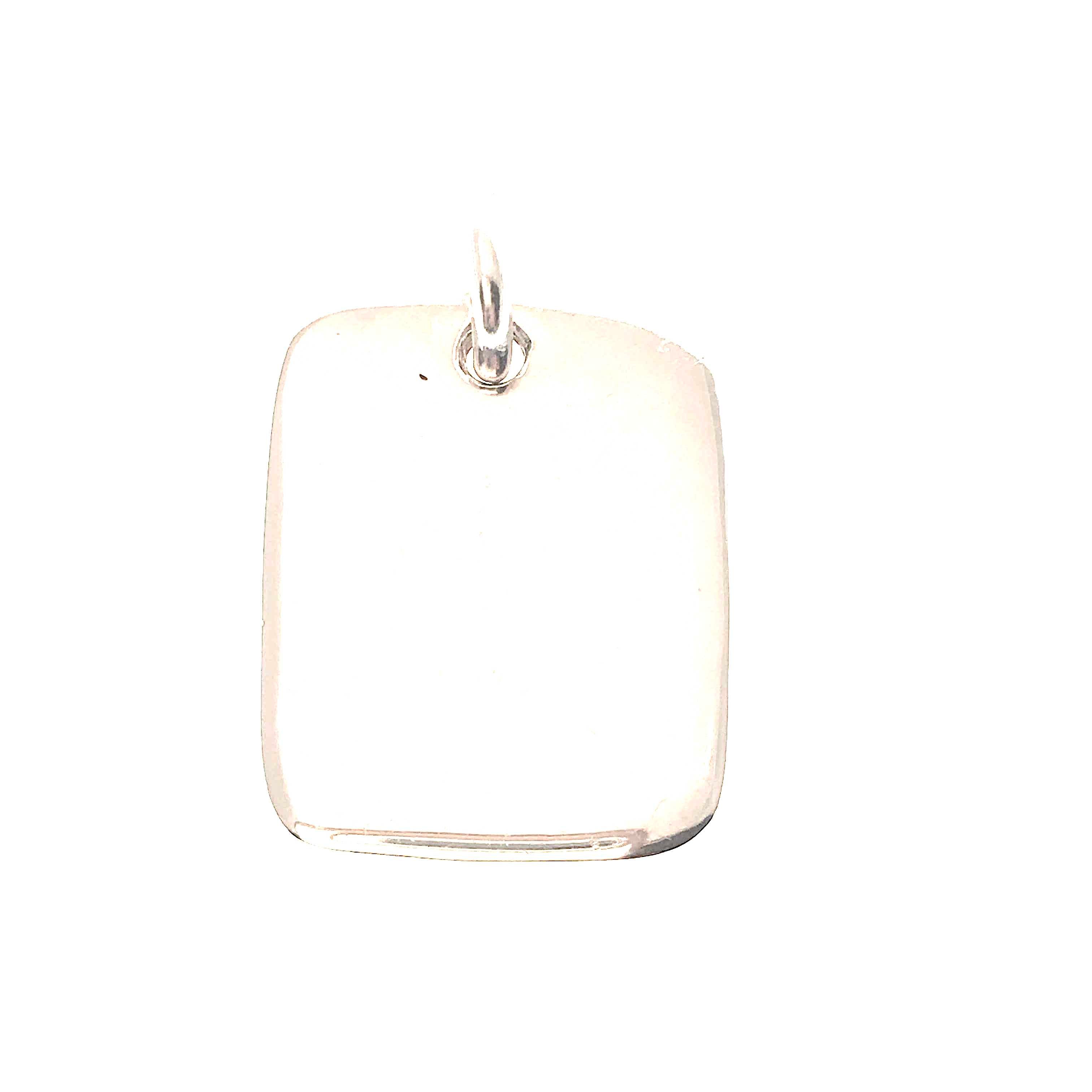 large sterling silver dog tag