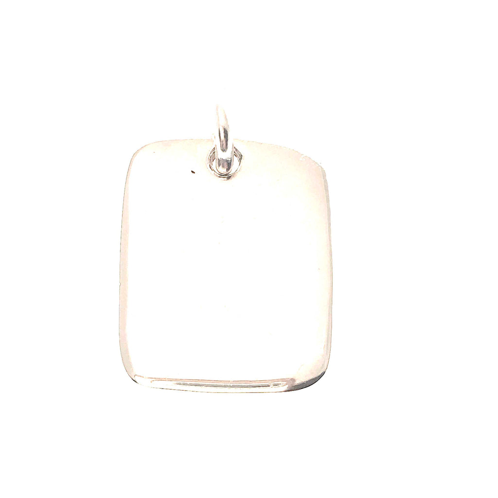 large sterling silver dog tag