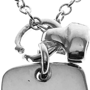 silver tag and bell