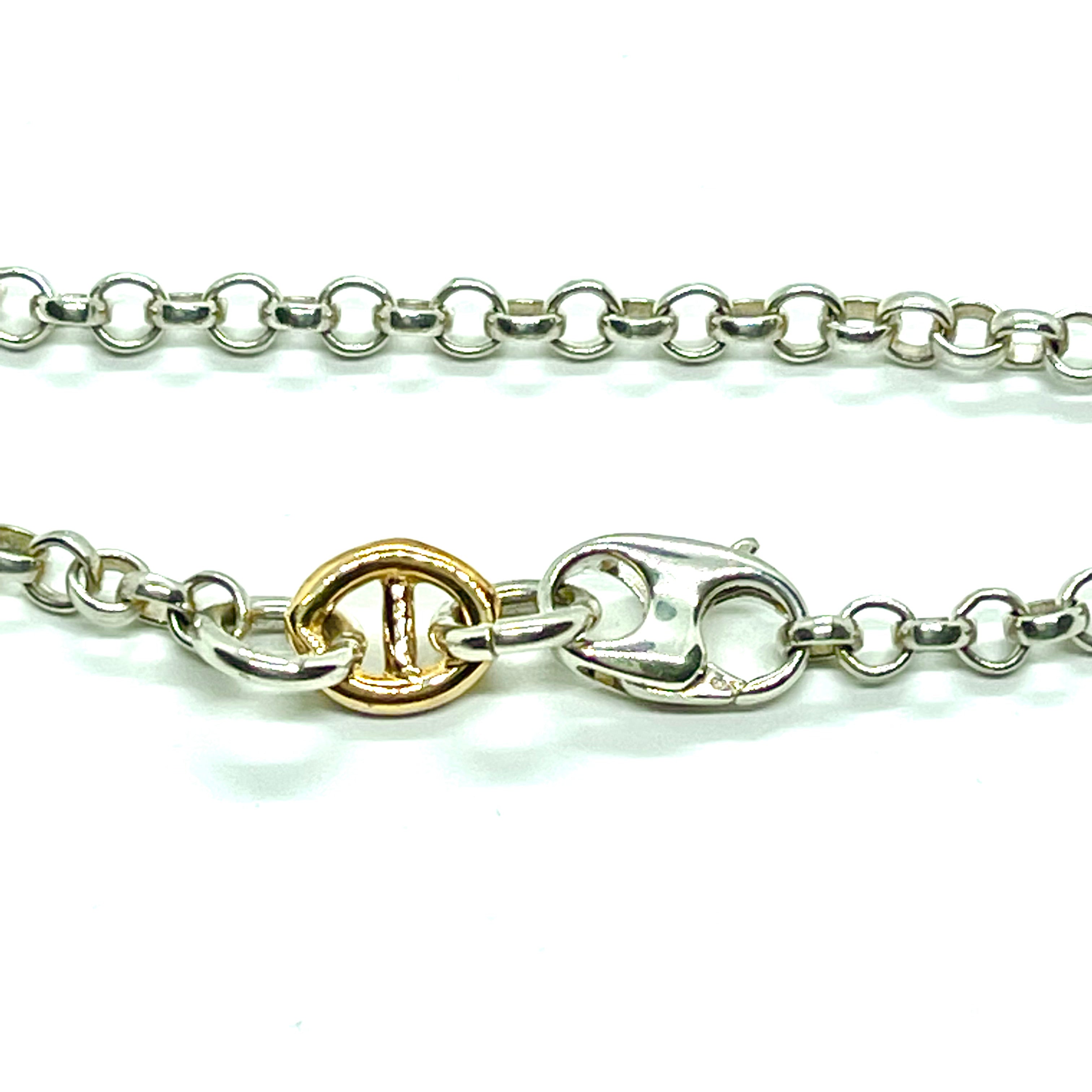 sterling silver chain with 14k gold link