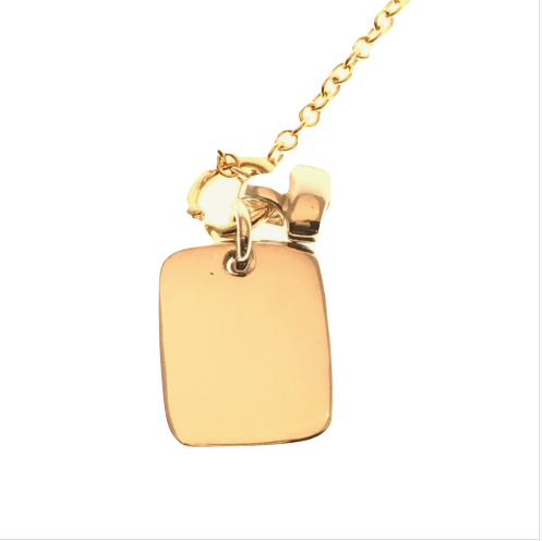 gold tag and bell